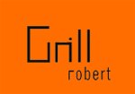 Logo mit dem Text 'Grill robert' auf orangefarbenem Hintergrund.