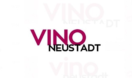 Logo with the text ‘VINO NEUSTADT’ in red and black on a white background.